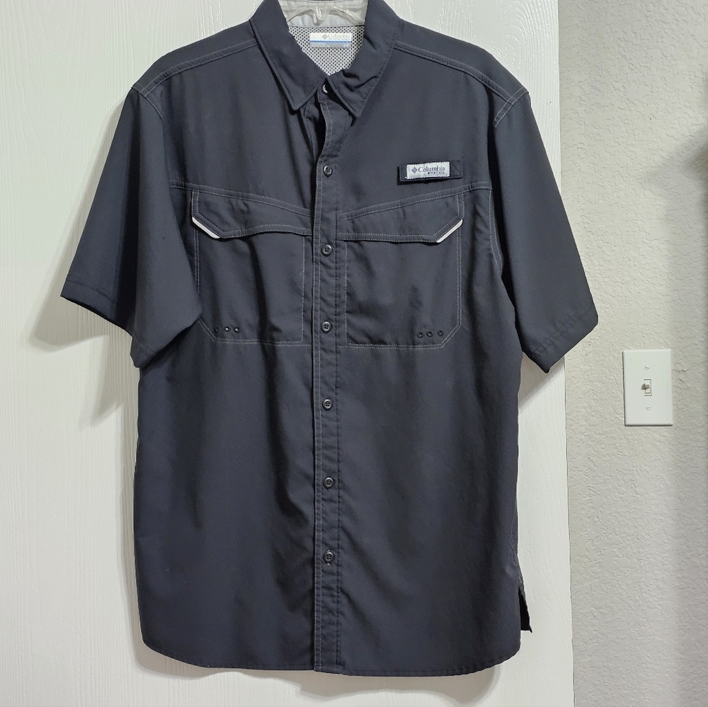 Columbia Men's PFG Short Sleeve Shirt Black Size S